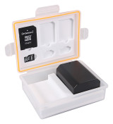 Bewaarbox voor camera accu's en geheugenkaarten - voor o.a. Canon LP-E6, Sony NP-FZ100 en Nikon EN-EL15